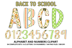 Back to School Alphabet png, letters doodle, school clipart Product Image 1