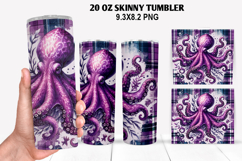 Octopus Skinny Tumbler 20oz Wrap Design, Animal Tumbler Wrap Product Image 1