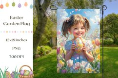 Happy Easter Garden Flag PNG, Welcome Garden Flag Template Product Image 1