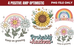 Positive amp Optimistic Sublimation Quote PNG Product Image 1