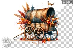 Fall Wagon Garden Sublimation - Fall Clipart PNG Design Product Image 1