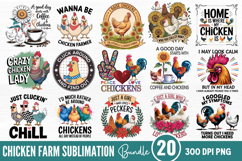 Chicken Farm Sublimation Bundle PNG Product Image 1