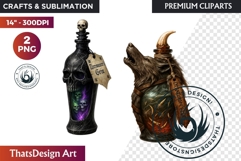 Halloween Hag&#039;s Potions PNG Clipart spooky gothic bottle Product Image 1