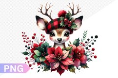 Christmas Deer Sublimation - Clipart PNG Design Product Image 1