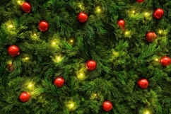 Christmas Tree Background, Christmas Red Balls Background Product Image 1