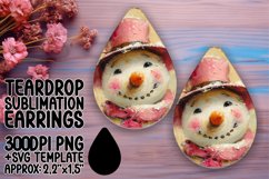 Artistic Teardrop Earrings Design for Crafting , Snowman Product Image 1