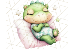 Sleeping Baby Animals PNG, Cozy Pajama Bedtime Clipart Png Product Image 5
