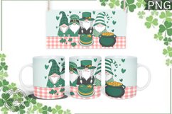 St Patricks Day Mug Wrap - St Patricks Day Gnome Sublimation Product Image 1