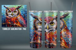 Owl Tumbler Wrap | Sublimation impasto painting tumbler Wrap Product Image 7
