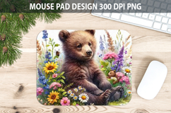 Watercolor Bear Mouse pad Sublimation - Animal PNG Design Product Image 1