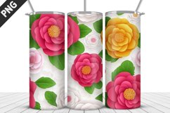 3D Flowers Tumbler Wrap | Sublimation Design | Tumble PNG Product Image 2