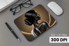 Afro Girl / Woman braided hair Mouse Pad, Black Queen PNG Product Image 1