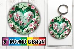 Sweet Sublimation Round Ornaments, 3D Heart Product Image 1