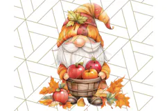 Fall Gnome PNG Clipart, Cute Autumn Gnomes with Pumpkins Product Image 5