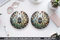 Spiders Car coaster sublimation, Halloween Coaster PNG Product Image 1