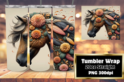 Sublimation Artwork for 20oz Tumblers , Horse Product Image 1