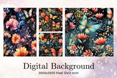 Flower Pattern Background Wallpaper Digital Paper_21 Product Image 1