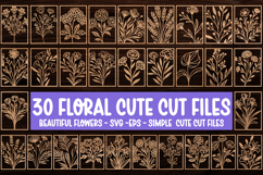 30 Frames with Flowers SVG,Wood cut frame template Product Image 1