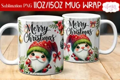 Merry Christmas mug wrap PNG Sublimation, 11oz and 15oz Product Image 2
