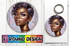 Bright Round Coasters Design, Afro Girl Product Image 1