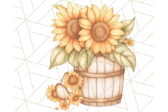 Rustic Sunflower Clipart, Soft Country Farmhouse Florals Png Product Image 5