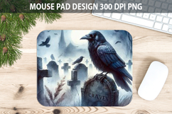 Watercolor Crow Mouse pad Sublimation - Animal PNG Design Product Image 1