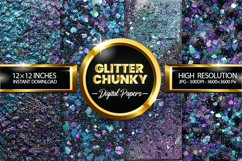 Glitter Chunky Digital Papers - 04 variations Product Image 1