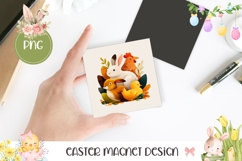 Easter Magnet Print, Farm Square Coaster Template Product Image 1