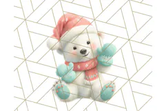Coral and Aqua Christmas Clipart PNG, Pastel Holiday Art Product Image 5