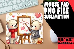 Whimsical Desk Pad Sublimation Ideas, Valentine Bear Product Image 1