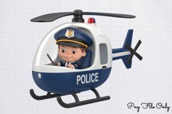 Watercolor Cute Police Clipart PNG Product Image 1