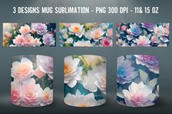 3D Flowers Mug Sublimation PNG Mug Wrap Product Image 1