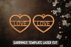 15 Valentine Heart Template earrings SVG I Laser Cut Files Product Image 10