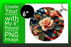 Artistic Circle PNG Coaster Design , USA Flag Product Image 1
