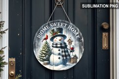 Home Sweet Home, Snowman Round Sign | Round Sublimation PNG Product Image 1
