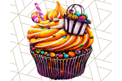 Halloween Cupcake PNG Clipart with Witch Hats and Ghosts Product Image 5