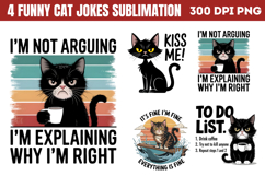 Funny Cat Jokes Sublimation Bundle PNG Product Image 4