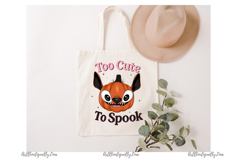 Too Cute To Spook PNG Cute Pumpkin Bat Sublimation Design Product Image 6