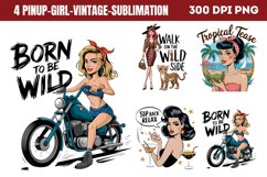 Pinup Girl Vintage Sublimation Bundle PNG Product Image 2