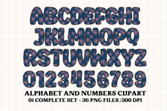 4th July Alphabet png clipart, independence letters doodle Product Image 2