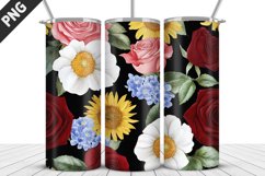 Rose Flowers Tumbler Wrap| Sublimation Design | Tumble PNG Product Image 2