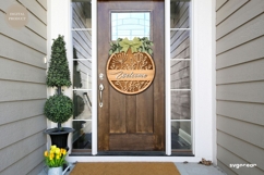 Welcome Floral Door Sign Laser Cut | Wooden Door Hanger Product Image 5