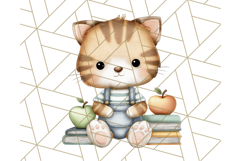 Cute Back to School Animals PNG Clipart with Books &amp; Bags Product Image 5