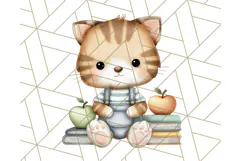 Cute Back to School Animals PNG Clipart with Books & Bags Product Image 5