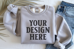 Ash Gildan 18000 Folded Flat Lay Mockups Product Image 1