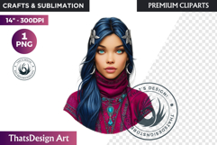 Fantasy Boreal Winter Girls Warrior &amp; Ice Queen Clipart Product Image 1