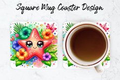Starfish Mug coaster | Coaster | Sublimation Design Product Image 1