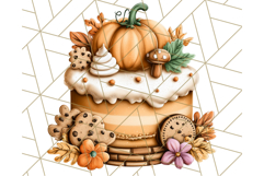 Fall Cake Clipart PNG, Autumn Cakes With Pumpkins Product Image 5