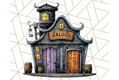 Halloween Buildings Clipart PNG, Haunted Houses Art Product Image 5