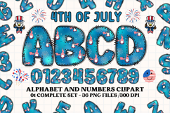 4th July Alphabet png clipart, independence letters doodle Product Image 1